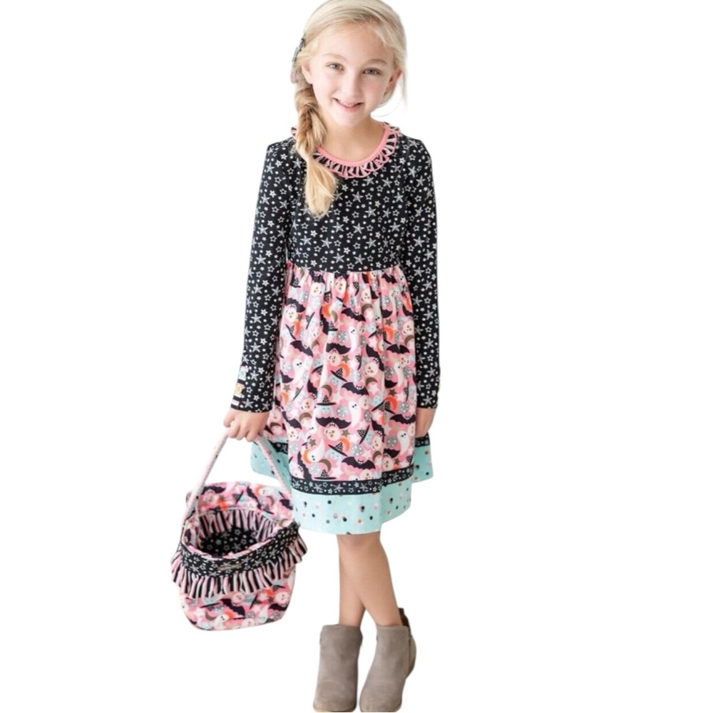 Matilda Jane Heart To Heart Halloween Fun Mixed Print Dress